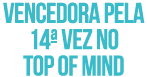 Banner de comemoração da decima quarta conquista do prêmio TOP OF MIND